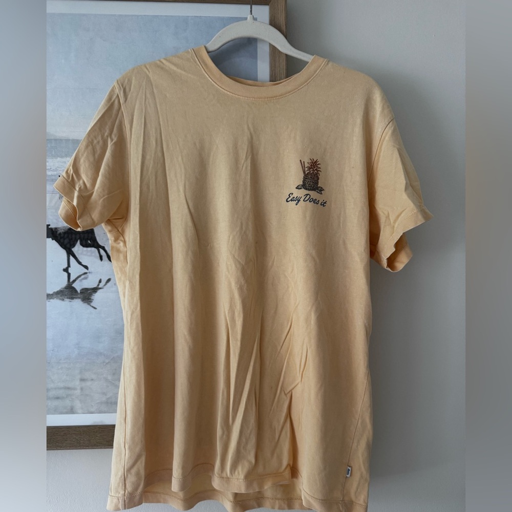 Easy Does It Pineapple Graphic Tee - Pale Yellow